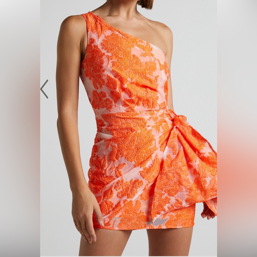 Showpo one shoulder front wrap dress